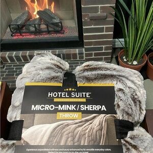 Micro-Mink Sherpa Throw - Gray with hints of brown